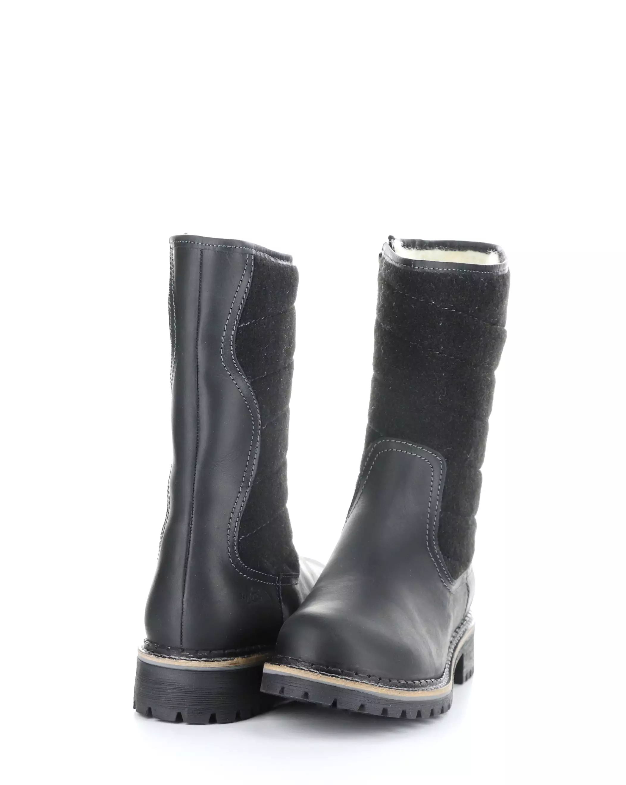 HARLYN BLACK Round Toe Boots