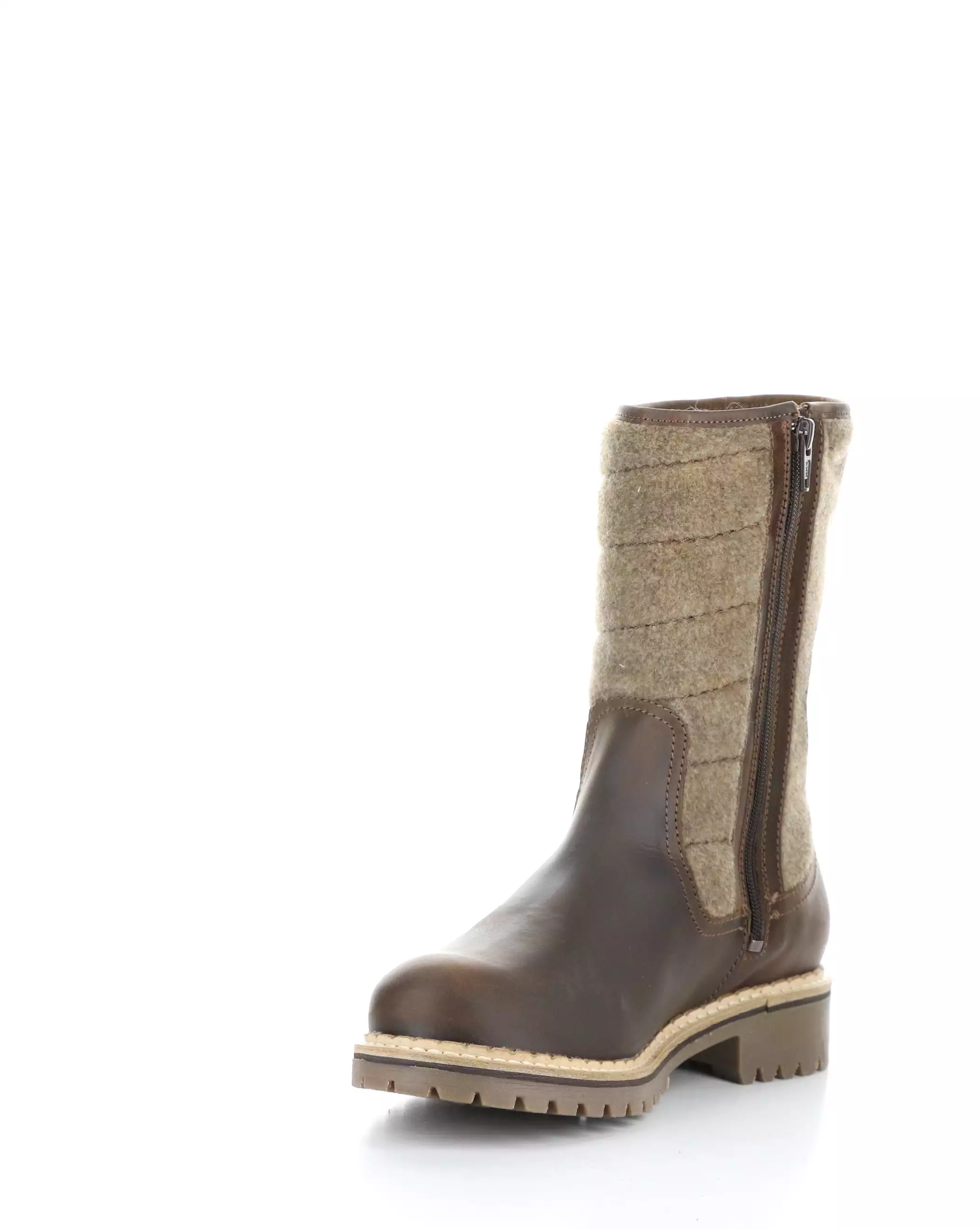 HARLYN CAMEL/BEIGE Round Toe Boots