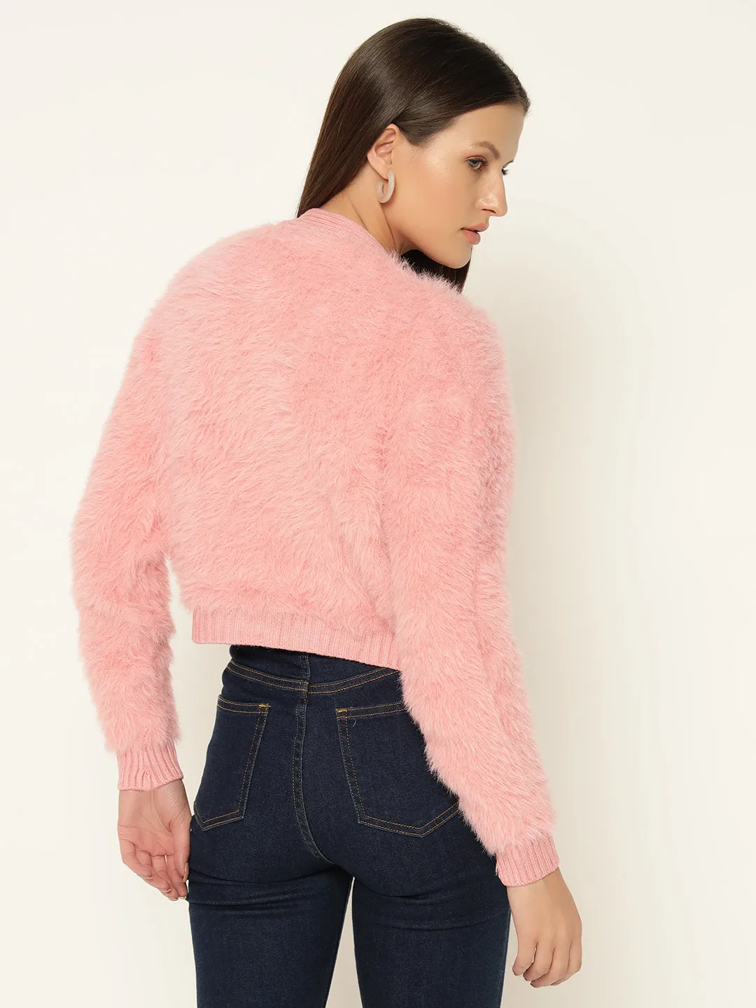 HEARTS FUR SWEATER-PINK