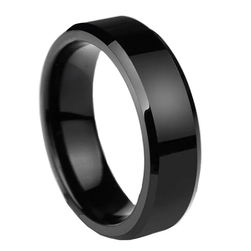 High Quality Titanium Stainless Steel Rings Black Simple