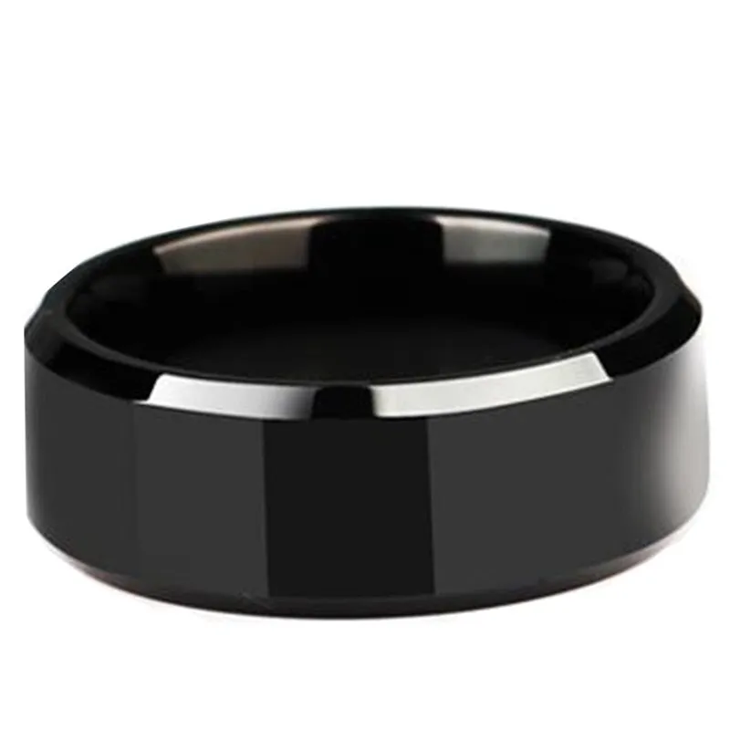 High Quality Titanium Stainless Steel Rings Black Simple