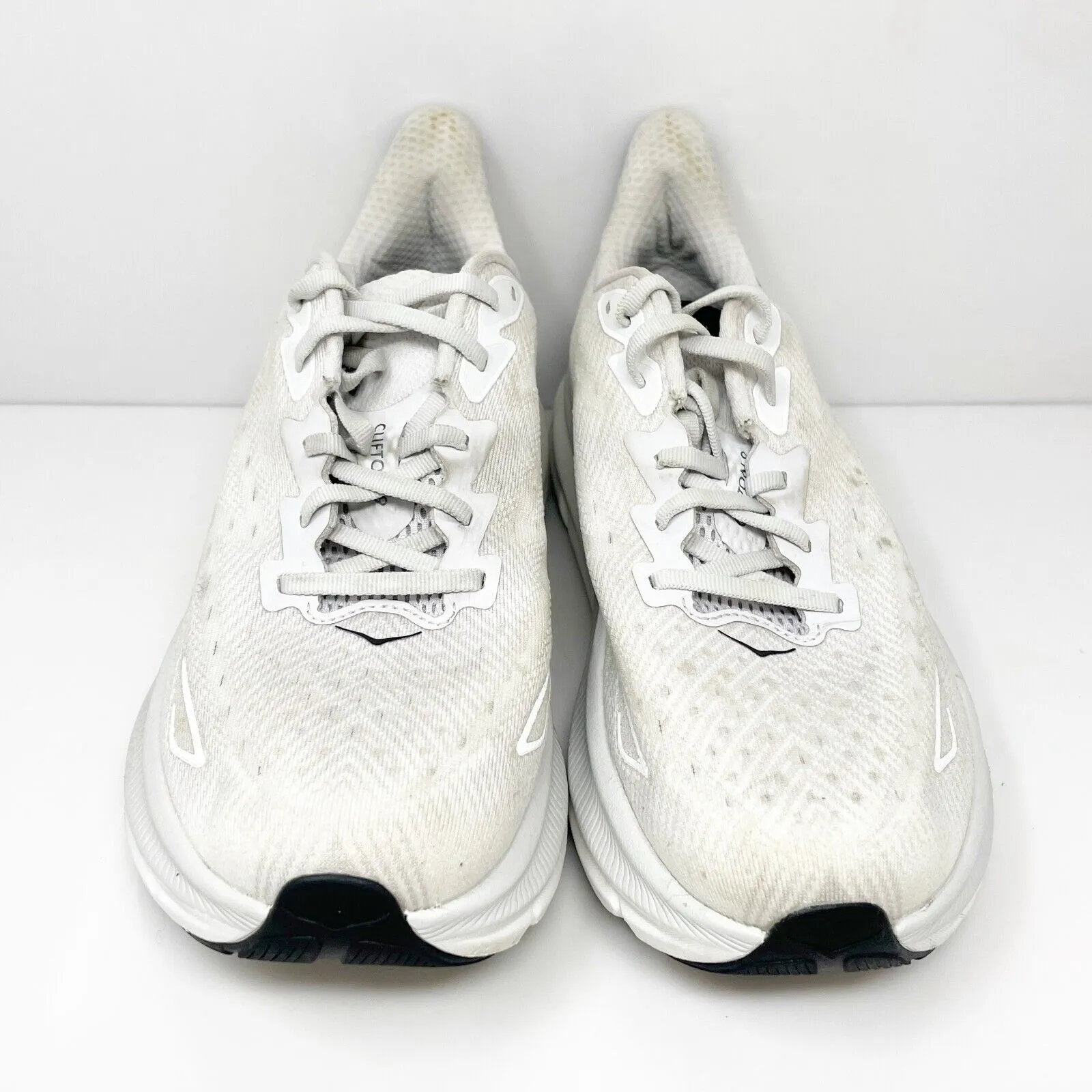 Hoka One One Mens Clifton 9 1127895 NCSW White Running Shoes Sneakers Size 9.5 D