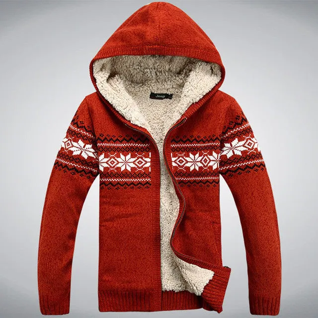 Hooded Thick Wool Winter Sweater for Men