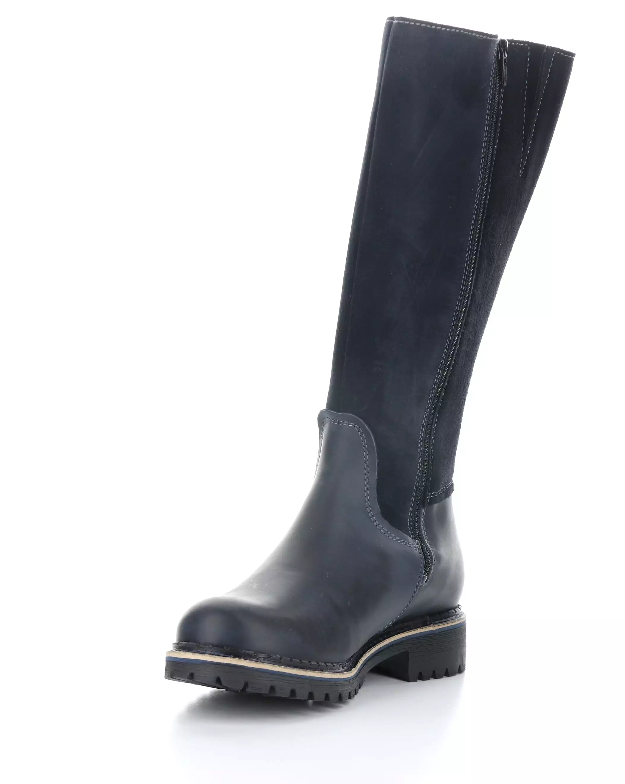 HUDSON NAVY Round Toe Boots