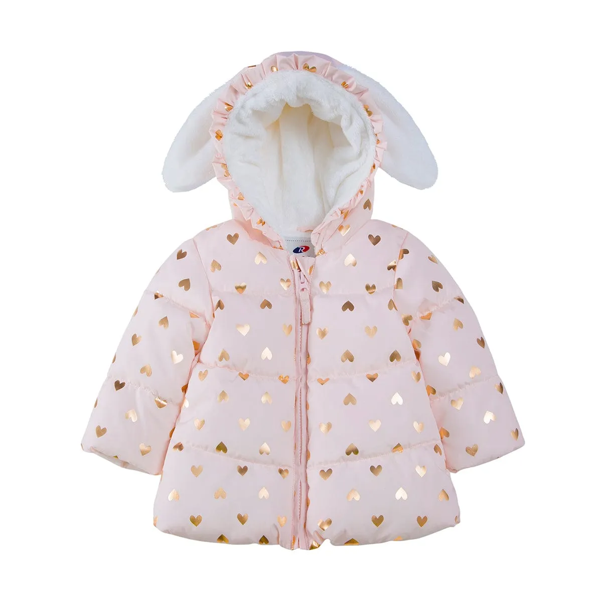 Infant Girls' Soft Fur Hooded Puffer Jacket