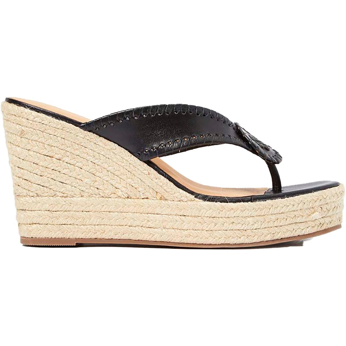 Jack Rogers Womens Rowan Leather Wedge Espadrilles