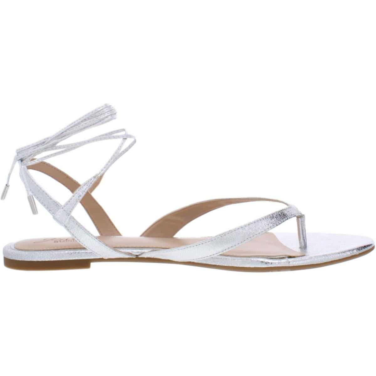 Jewel Badgley Mischka Womens Nolana Metallic Flat Dress Sandals