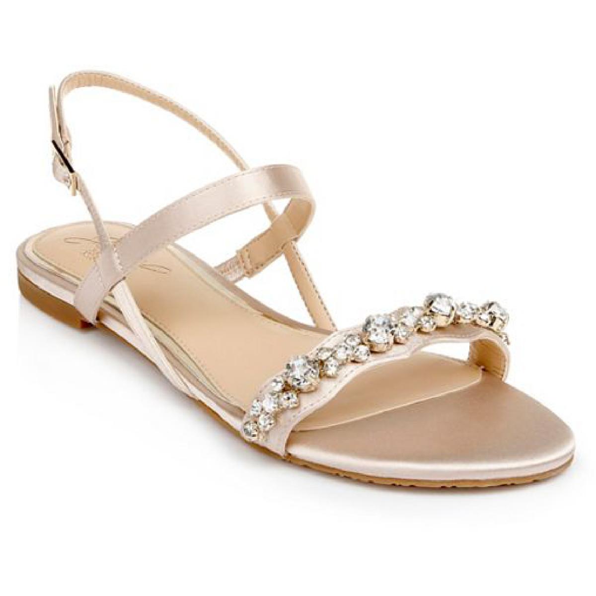 Jewel Badgley Mischka Womens OSMOND Glitter Embellish Ankle Strap