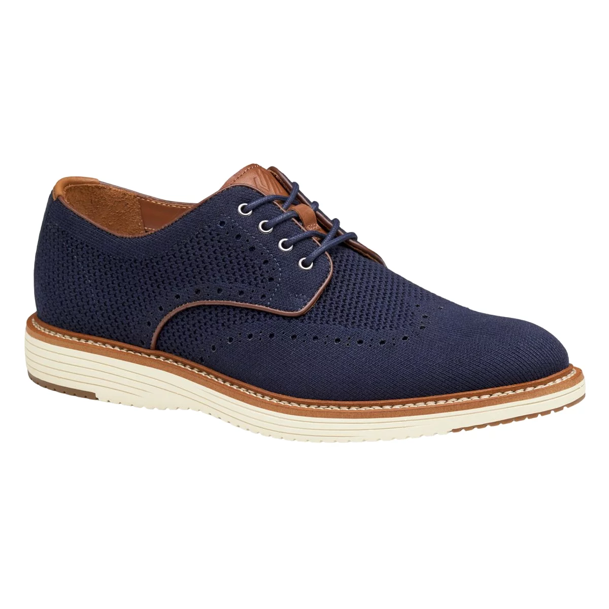 Johnston & Murphy Men's Upton Knit Wing Tip Navy