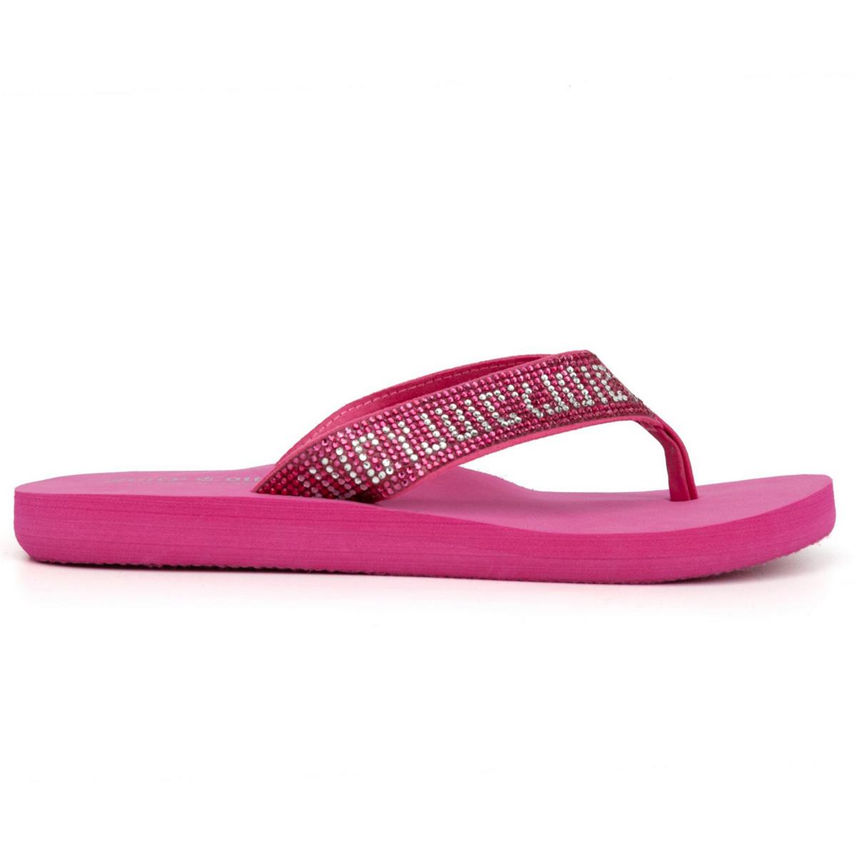 Juicy Couture Womens Shockwave Rhinestone Toe-Post Flip-Flops