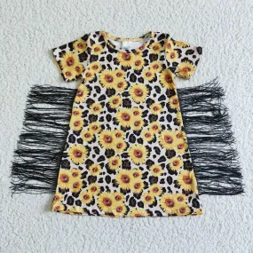 KIDS Sunflower And Leopard Tassel Dress*