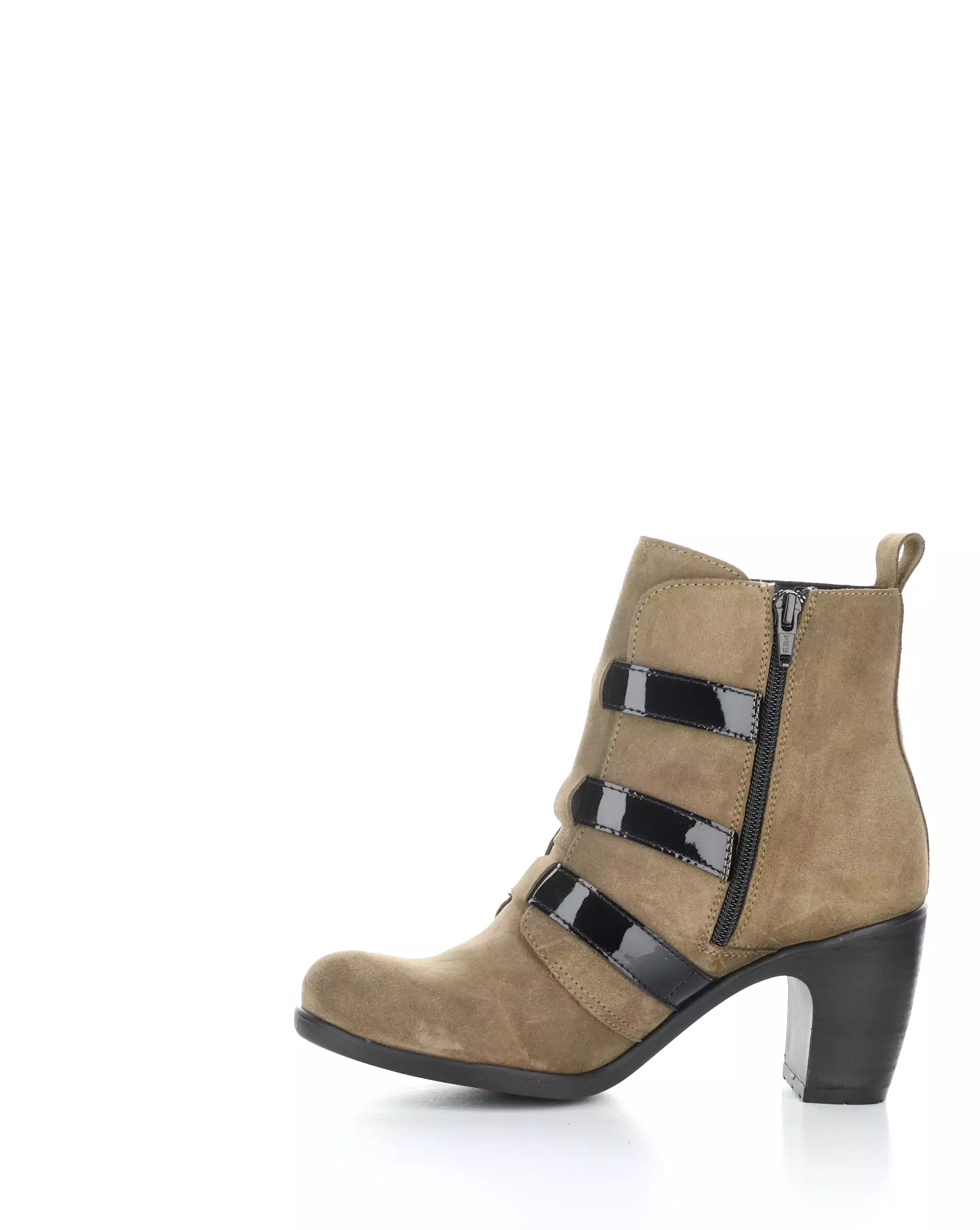 KLEA012FLY 002 TAUPE/BLACK Round Toe Boots