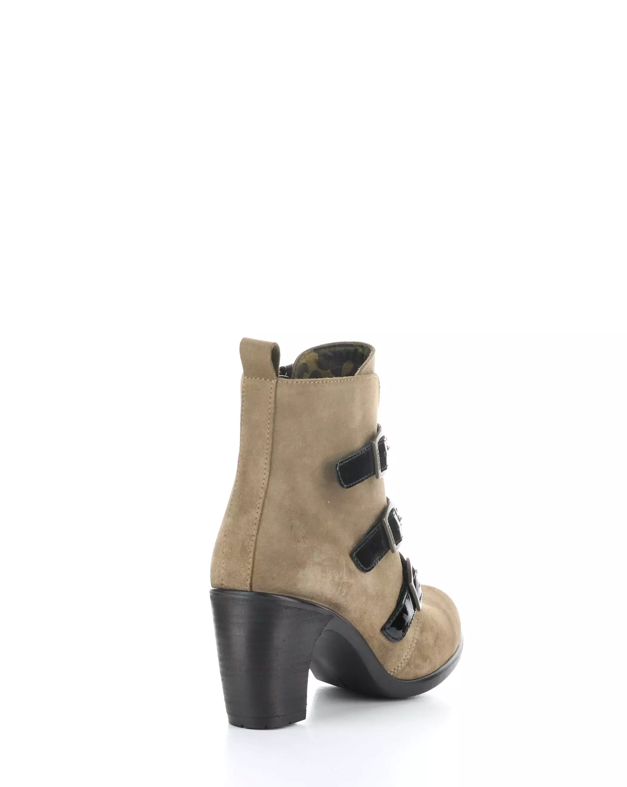 KLEA012FLY 002 TAUPE/BLACK Round Toe Boots