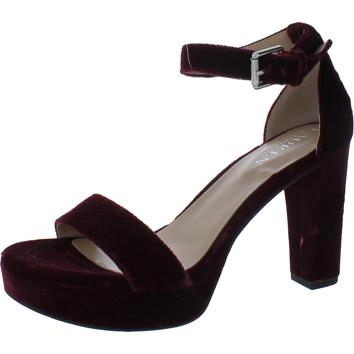 Lauren Ralph Lauren Womens Sylvia Velvet Ankle Strap Platform Sandals