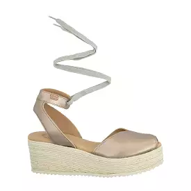 Leather Open Toe Menorcan Sandal With Metallic Shine For Women - Toy 2178 Metallic