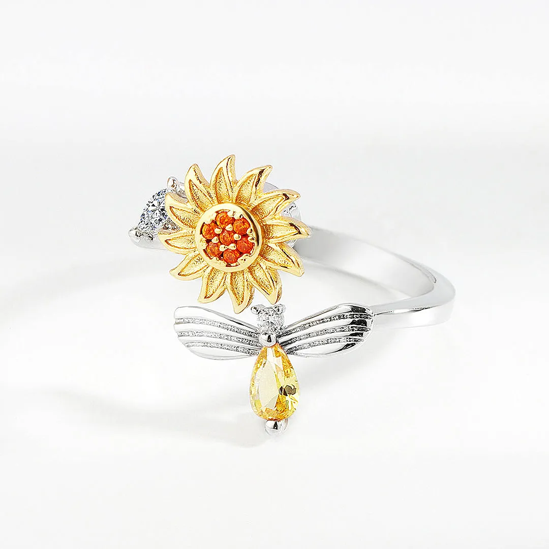 Luxe9162 Rotating Sunflower & Bee