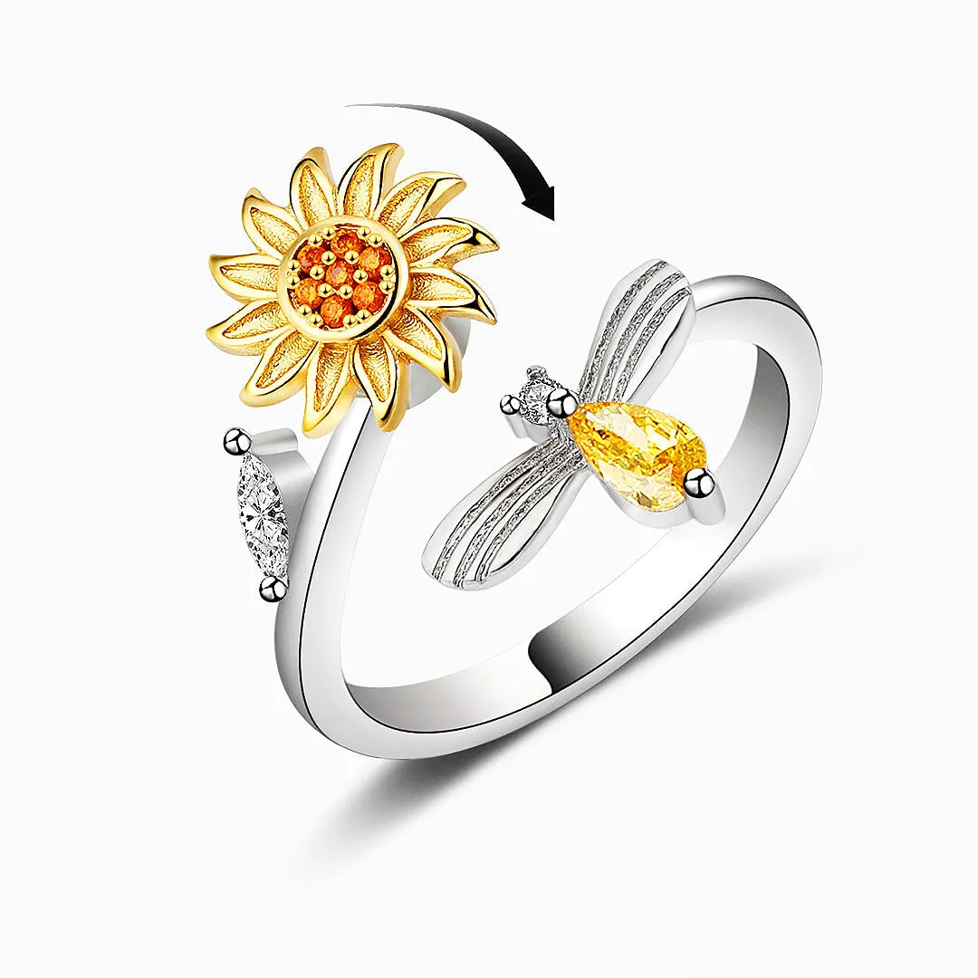 Luxe9162 Rotating Sunflower & Bee