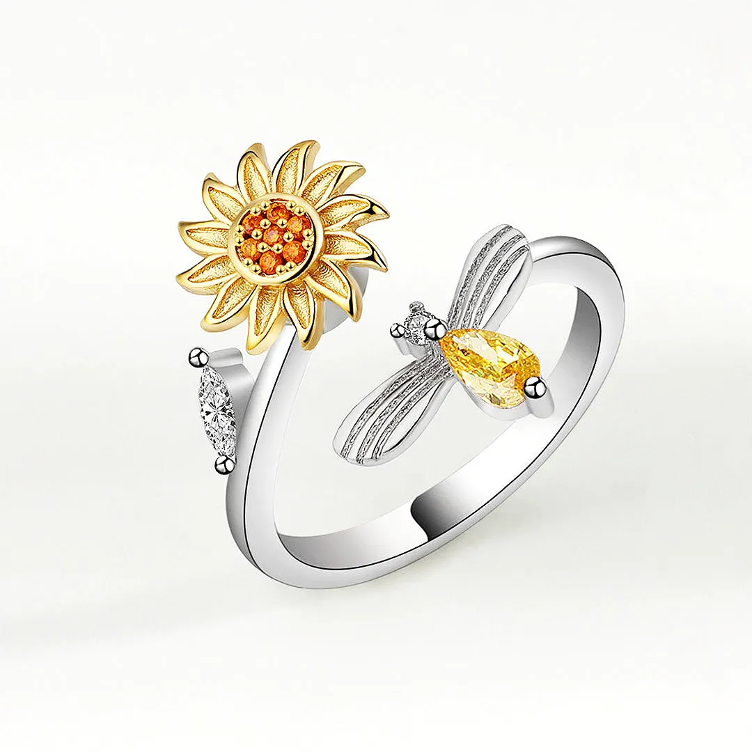 Luxe9162 Rotating Sunflower & Bee