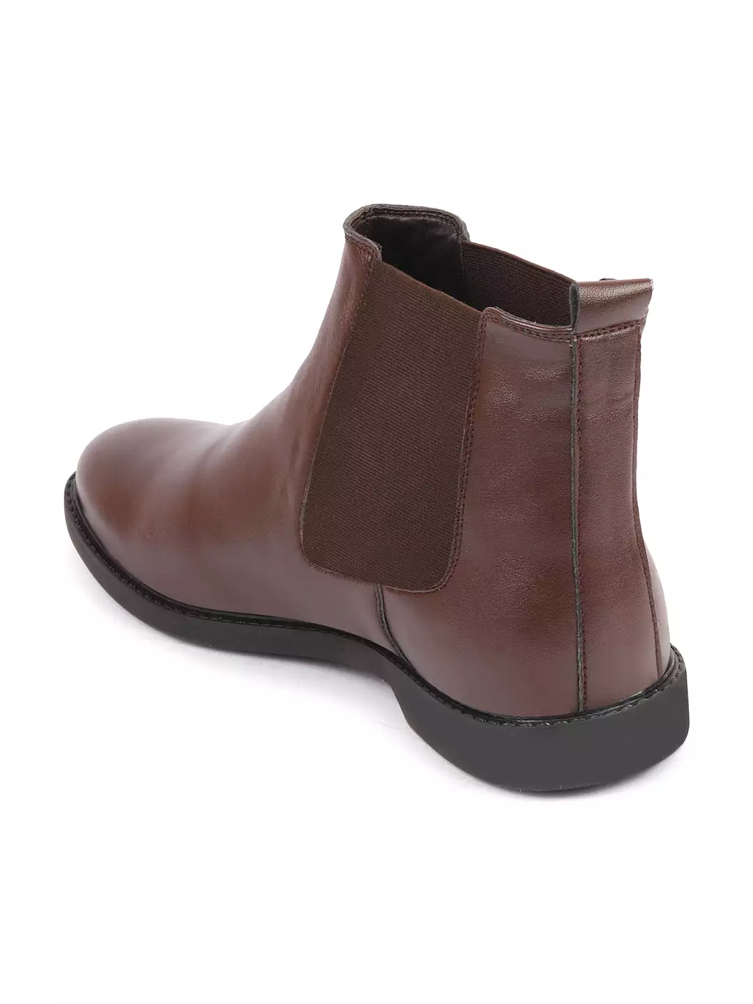 Men Brown High Ankle Slip On Outdoor Fashion Winter Chelsea Boots