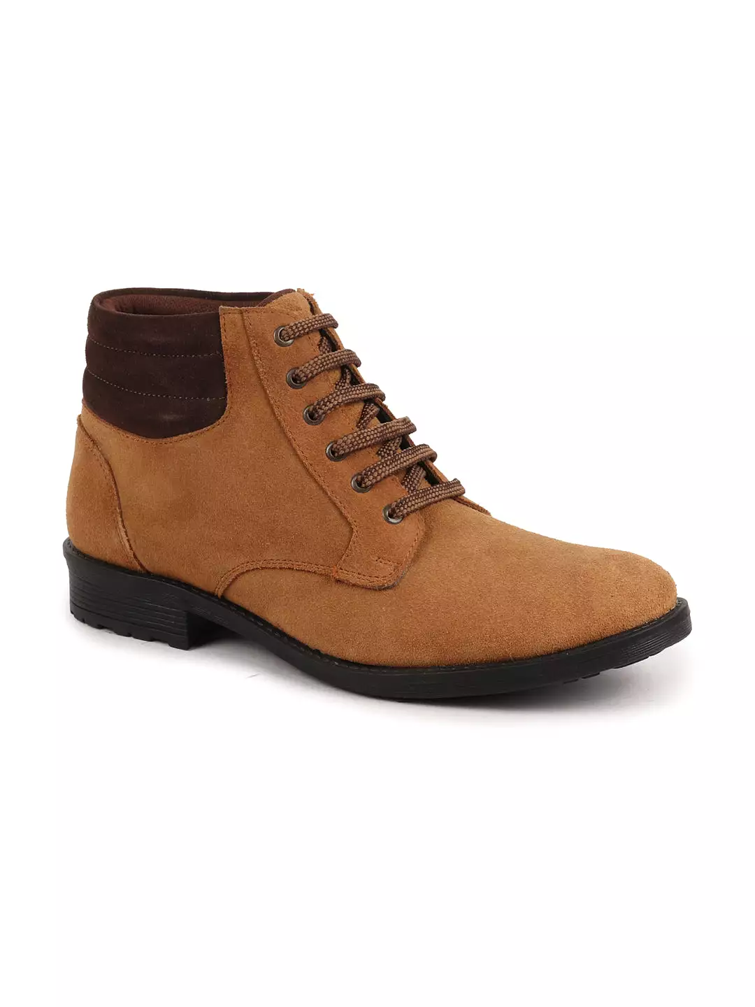 Men Tan Suede Leather Chukka High Ankle Boot For Biking|Hiking|Trekking