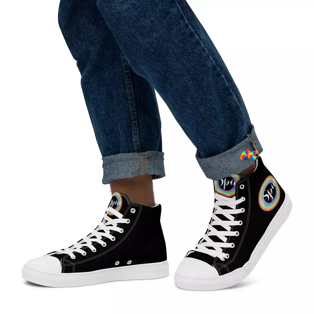 Men's High Top Canvas Shoes w Spinning Circles