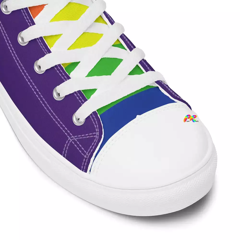 Men's Pride/LGBTQ Purple High Top Canvas Shoes