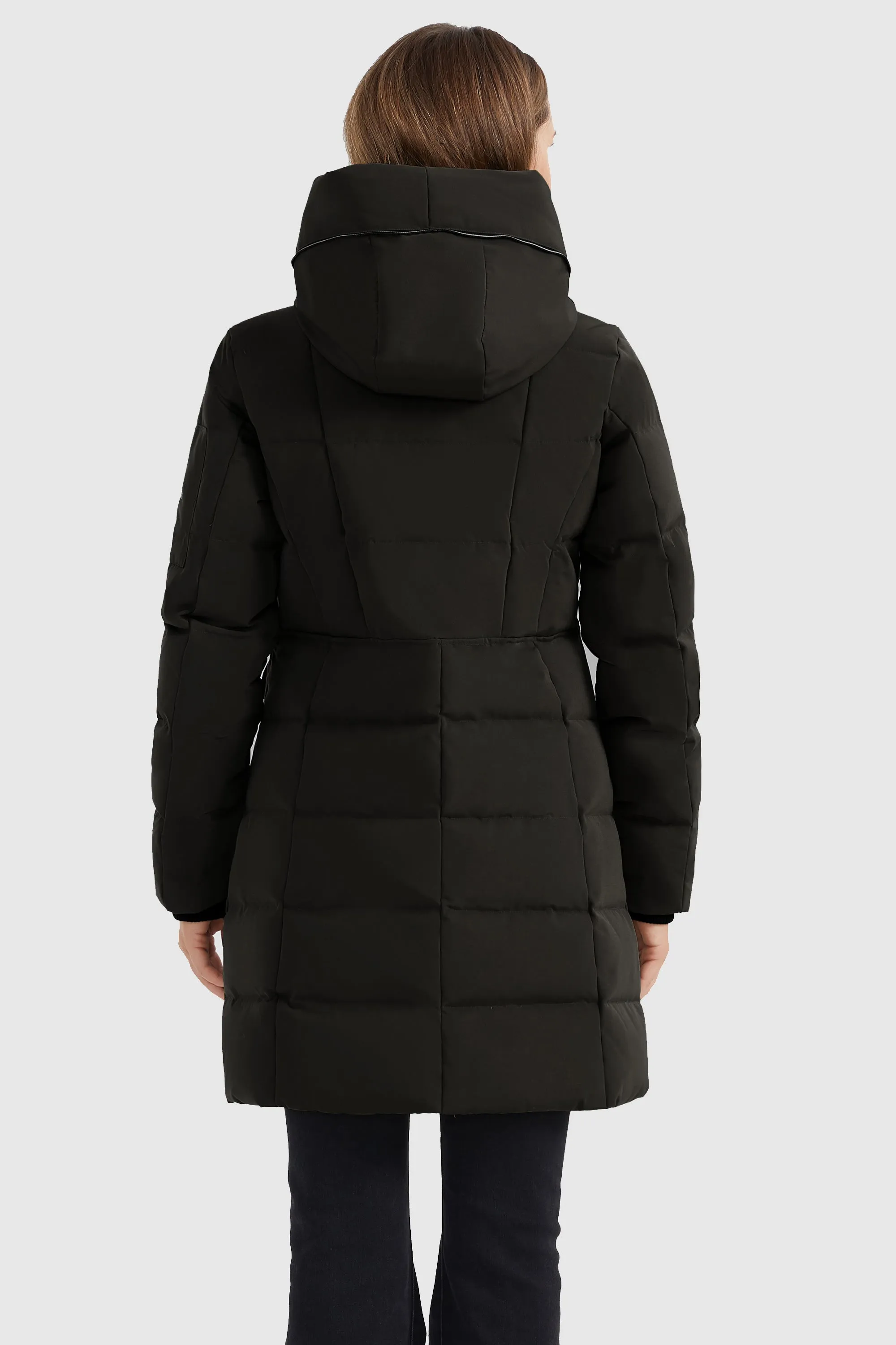 Mid Length Slant Pocket Puffer Jacket