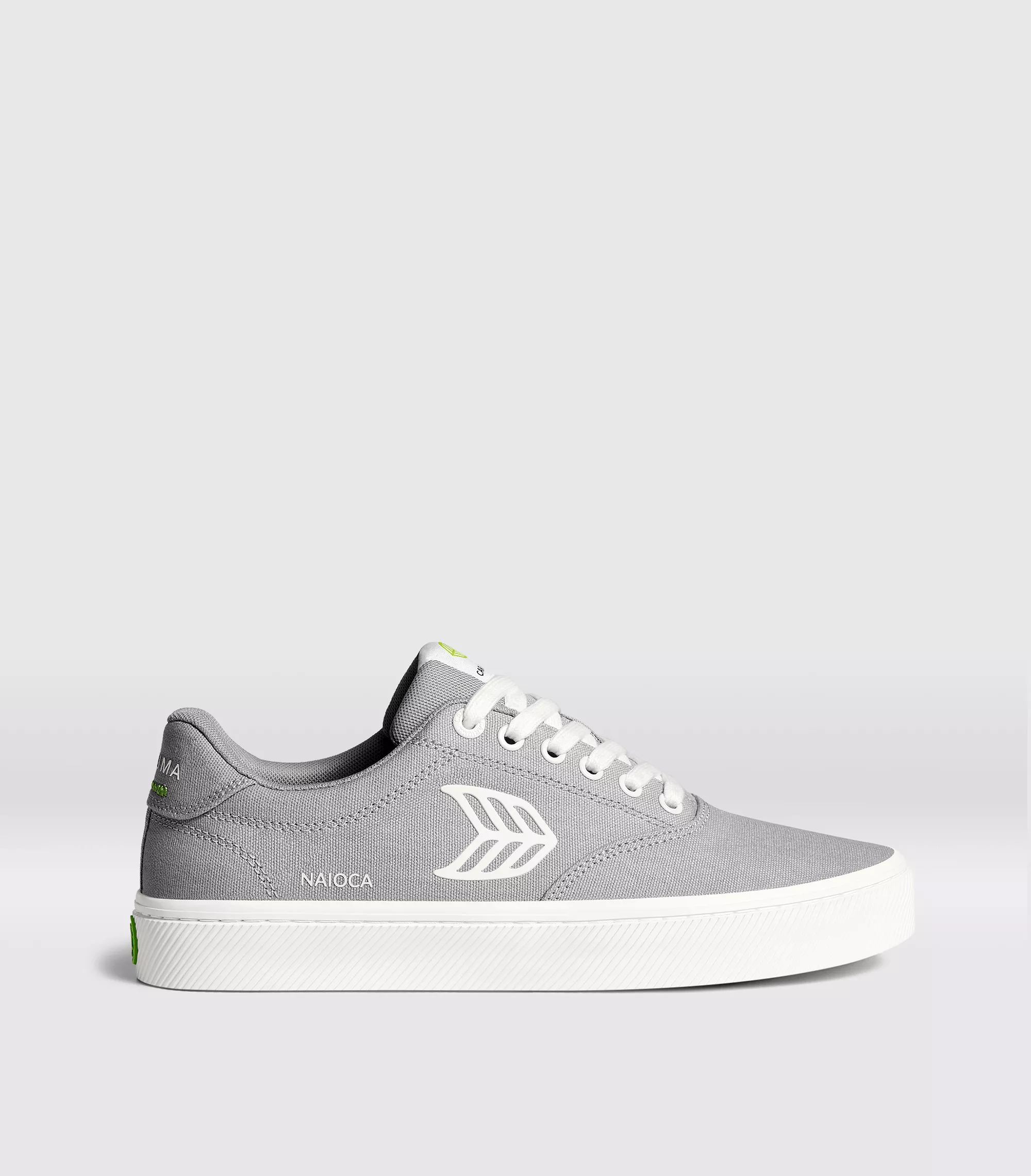 NAIOCA Canvas Light Grey Canvas Off-White Logo Sneaker Women