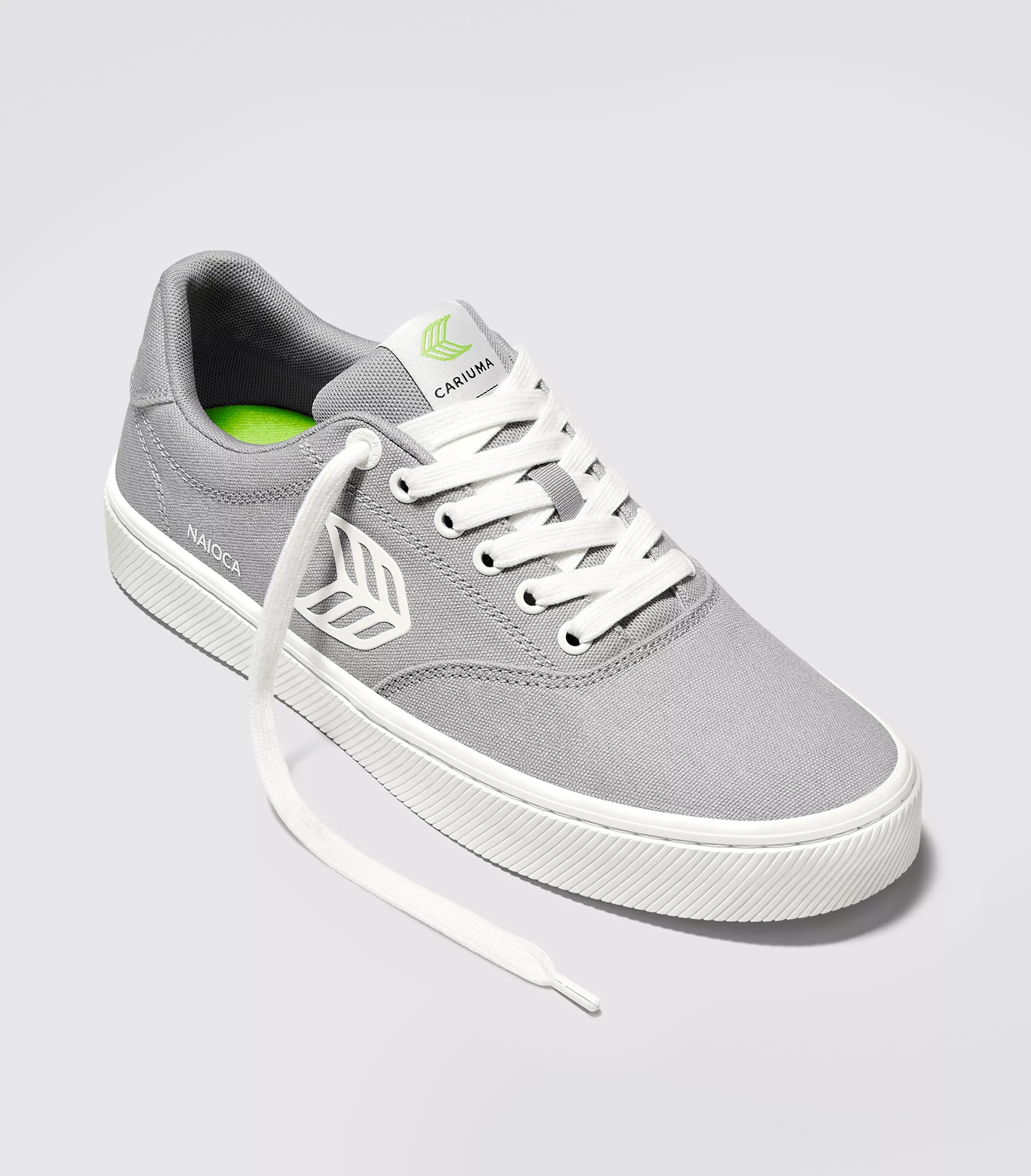 NAIOCA Canvas Light Grey Canvas Off-White Logo Sneaker Women