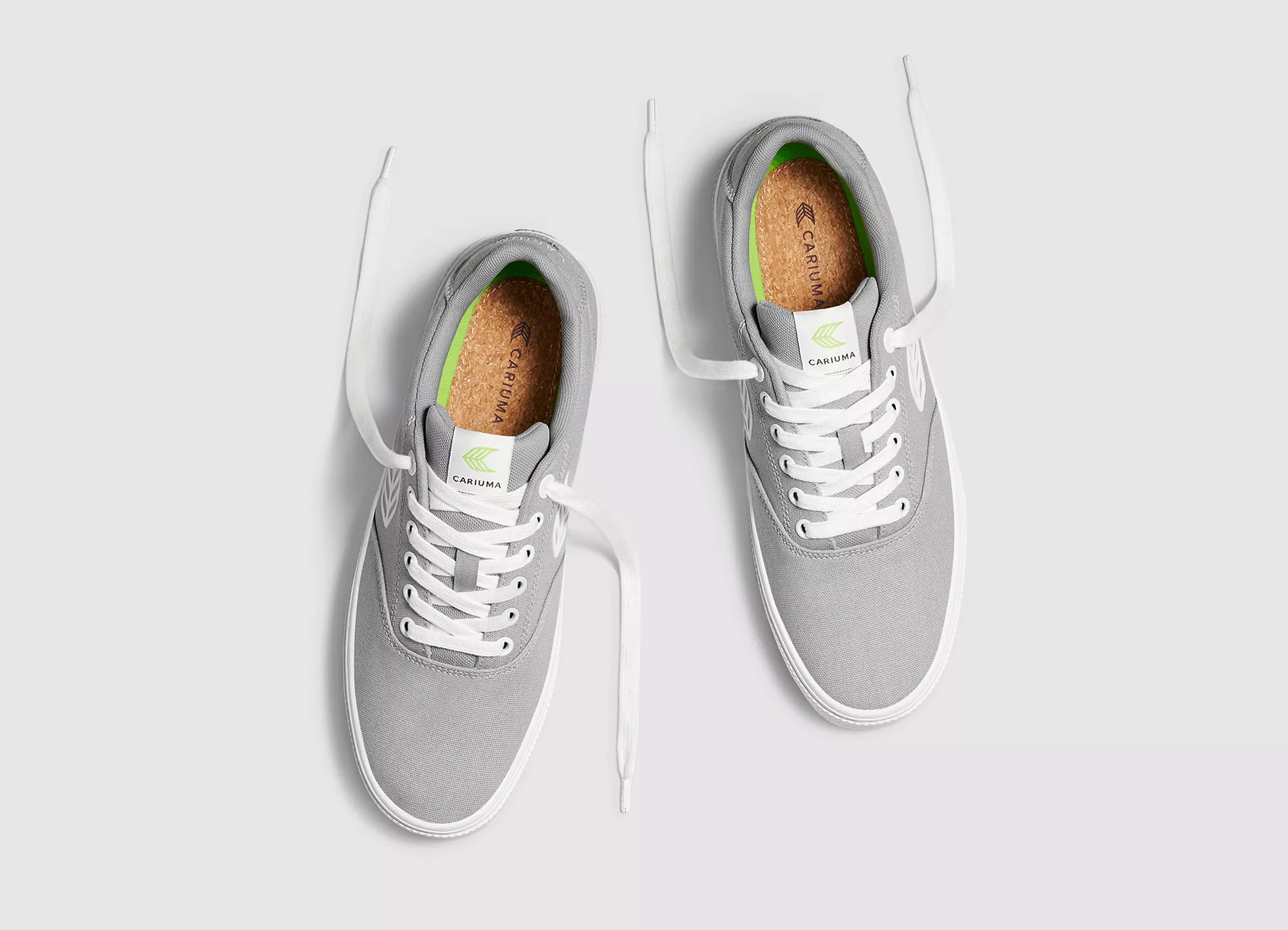 NAIOCA Canvas Light Grey Canvas Off-White Logo Sneaker Women