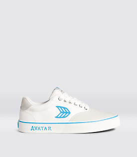 NAIOCA PRO AVATAR Vintage White Suede Off-White Canvas Blue Logo Sneaker Women