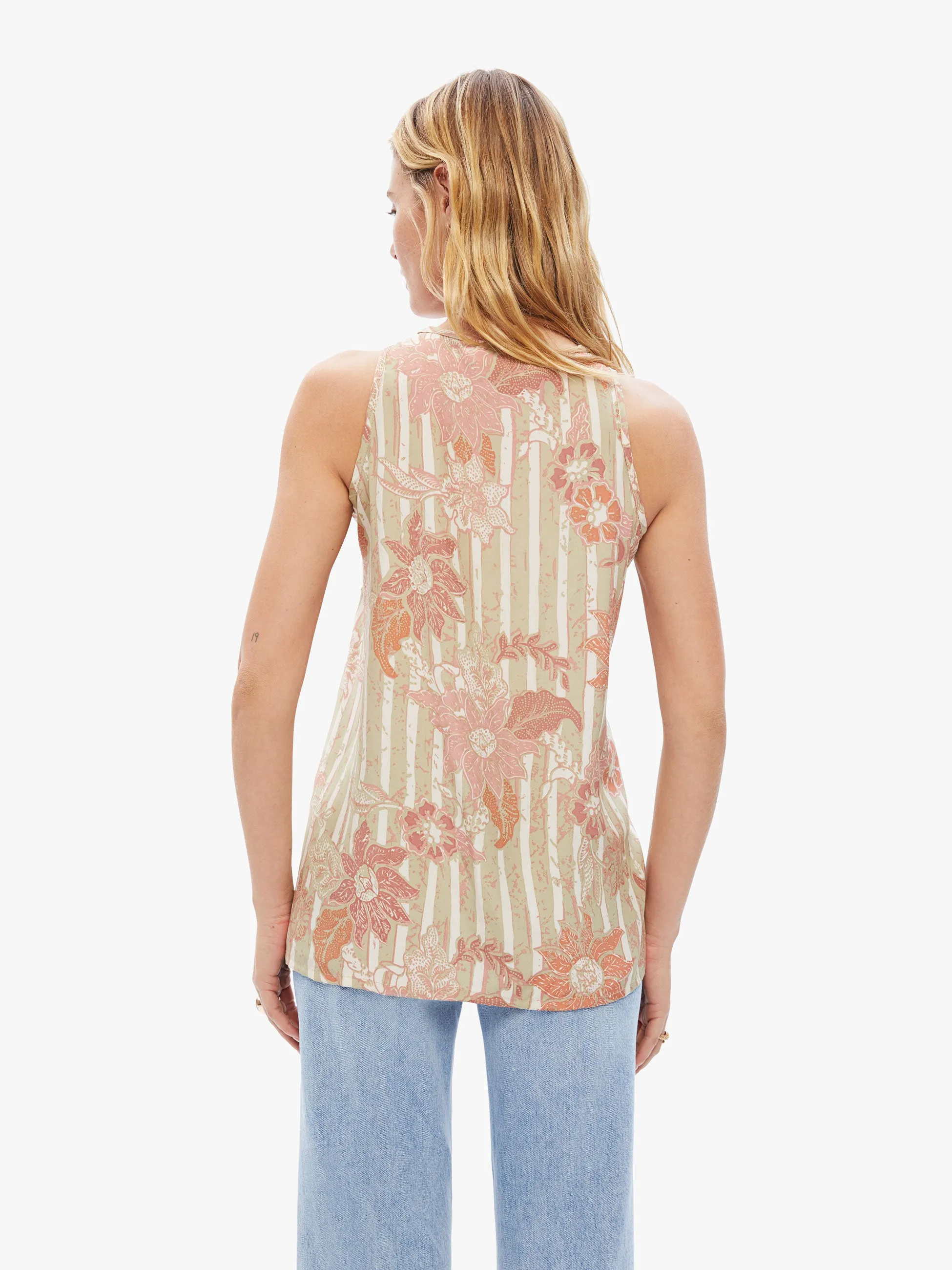 Natalie Martin Ariana Tank - Sunflower Stripe Print Clay