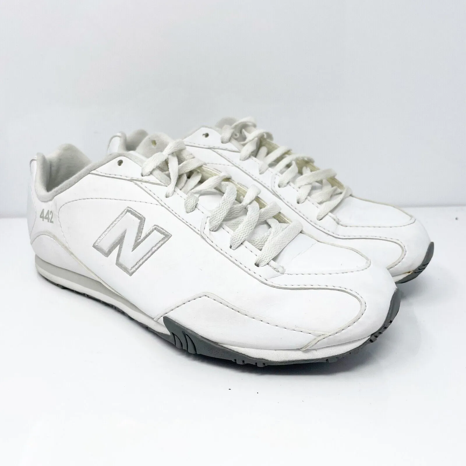 New Balance Womens 442 CW442WS White Casual Shoes Sneakers Size 8.5 D