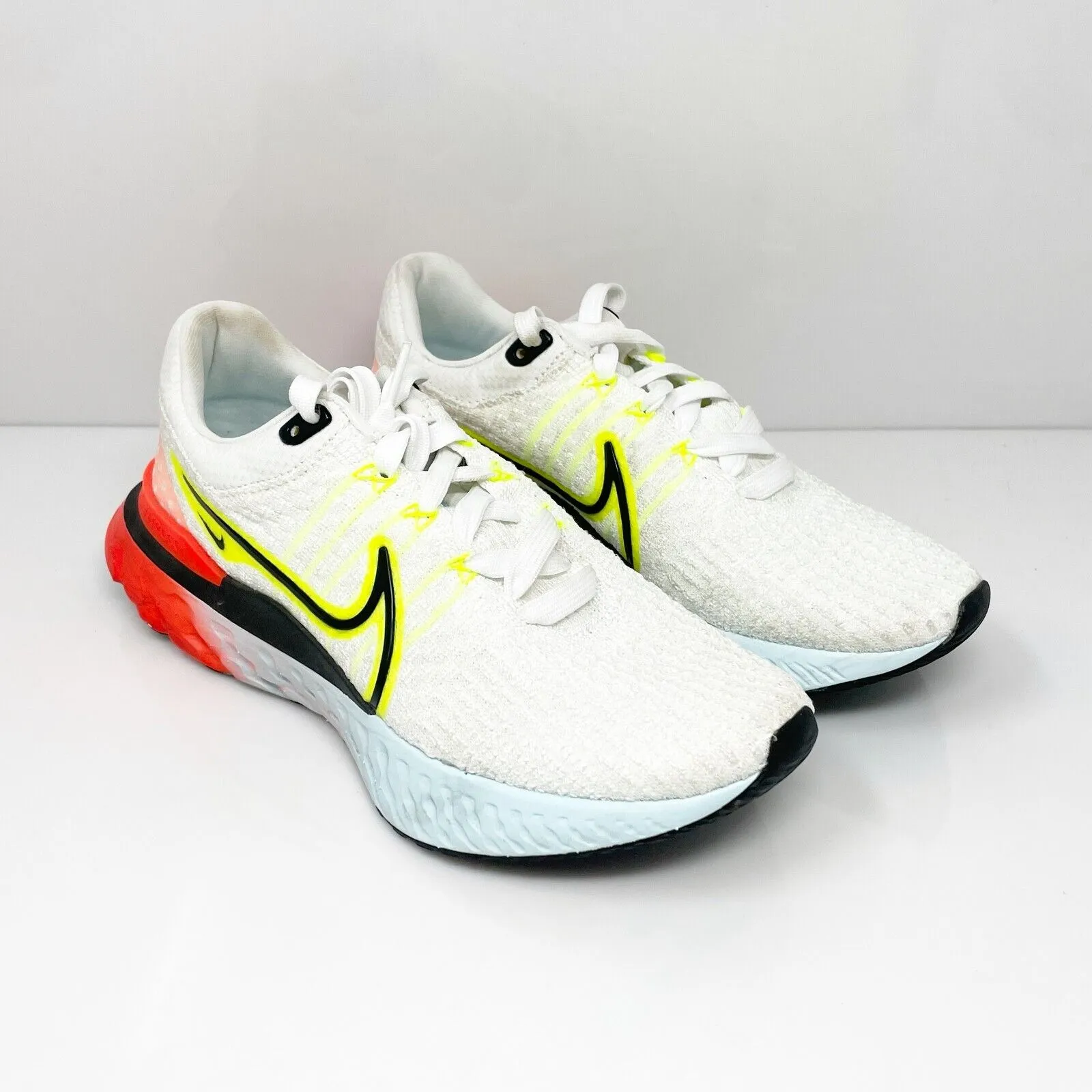 Nike Womens React Infinity Run FK 3 DX3351-100 White Running Shoes Sneakers Sz 8