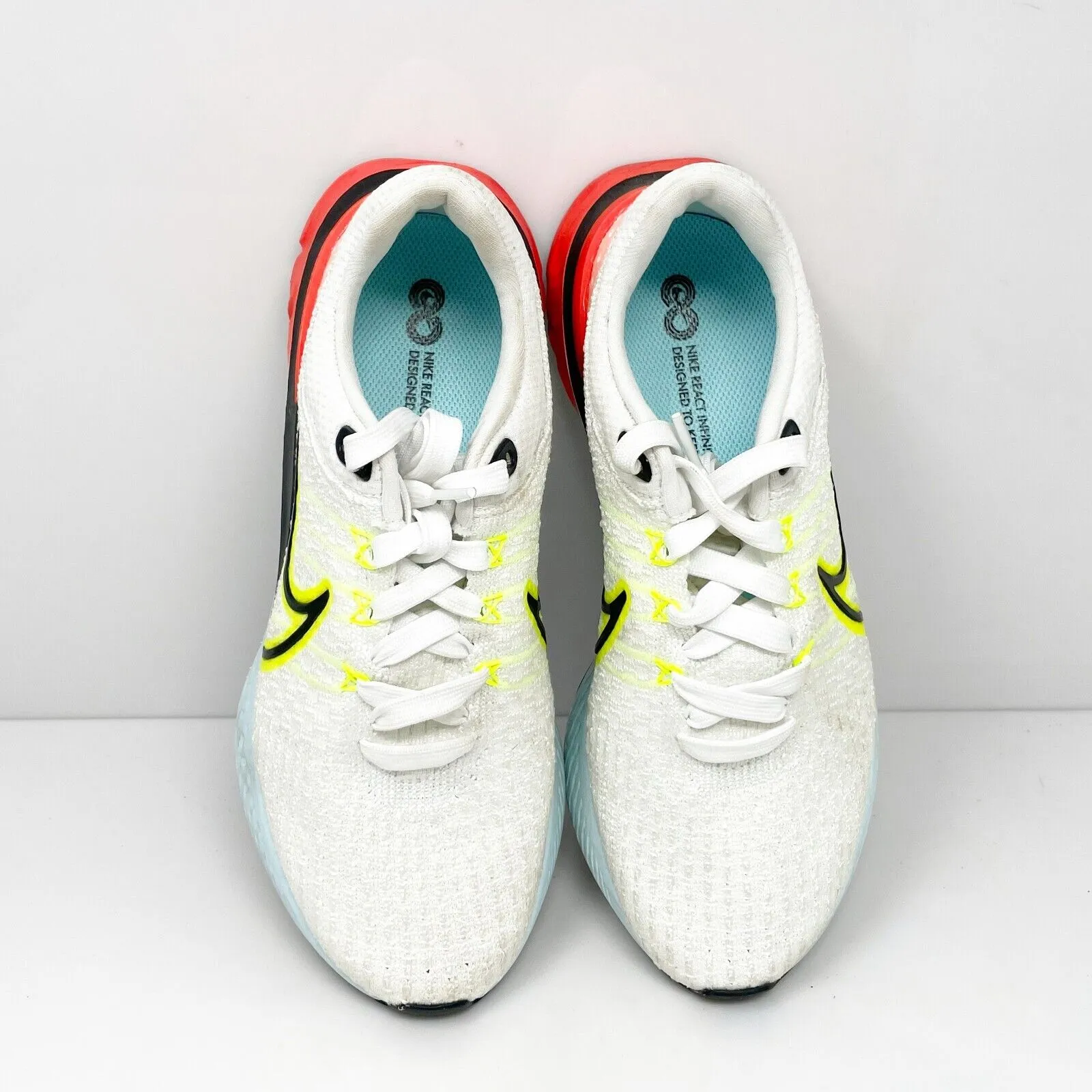 Nike Womens React Infinity Run FK 3 DX3351-100 White Running Shoes Sneakers Sz 8