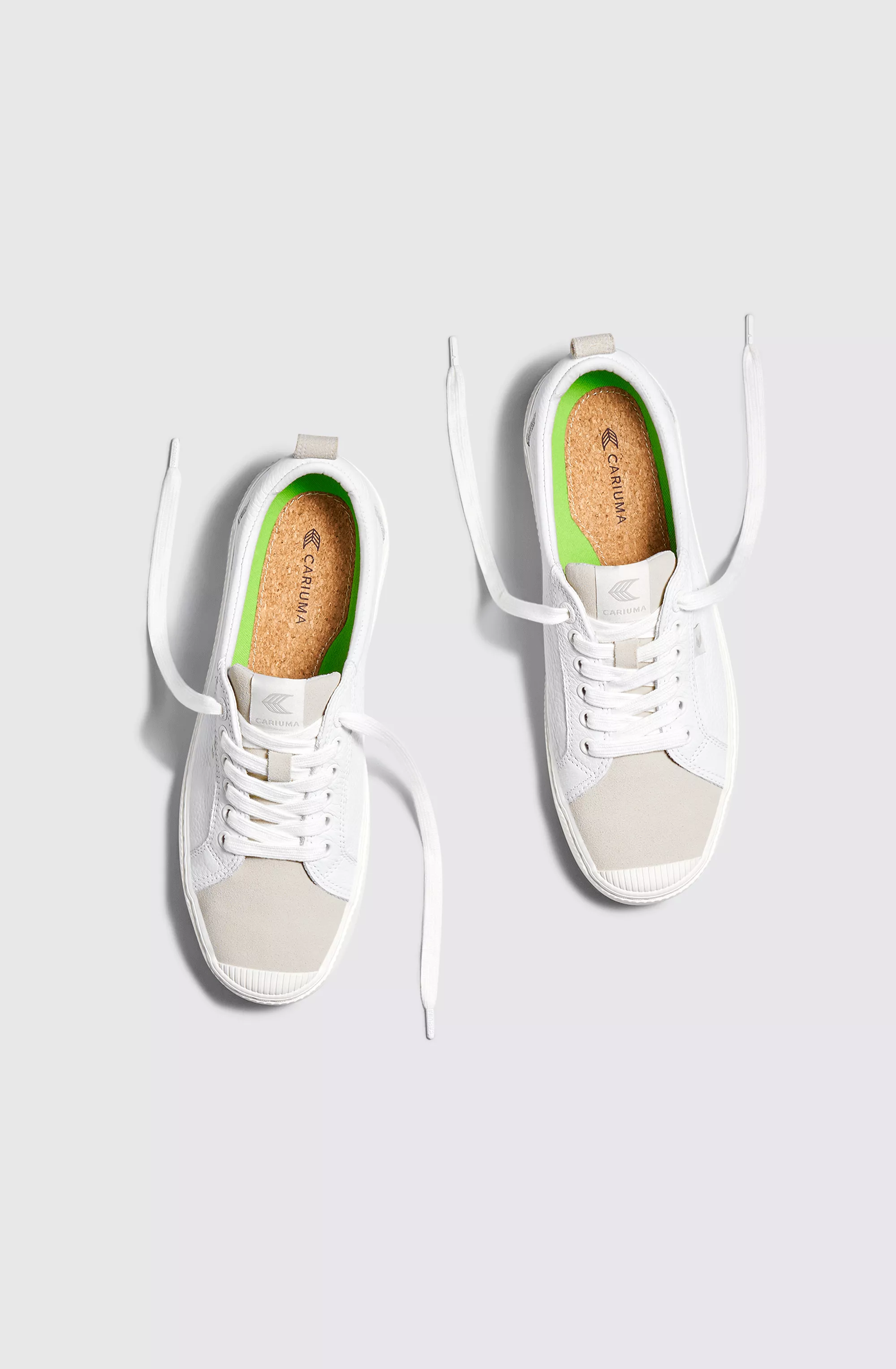 OCA Low White Premium Leather Vintage White Suede Sneaker Women