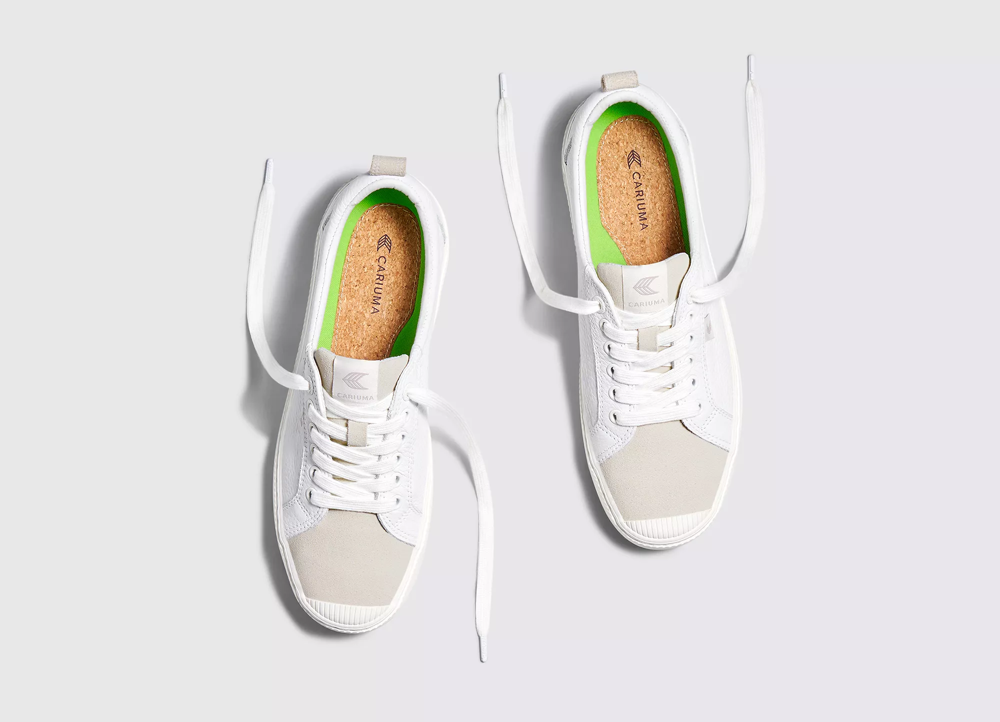 OCA Low White Premium Leather Vintage White Suede Sneaker Women