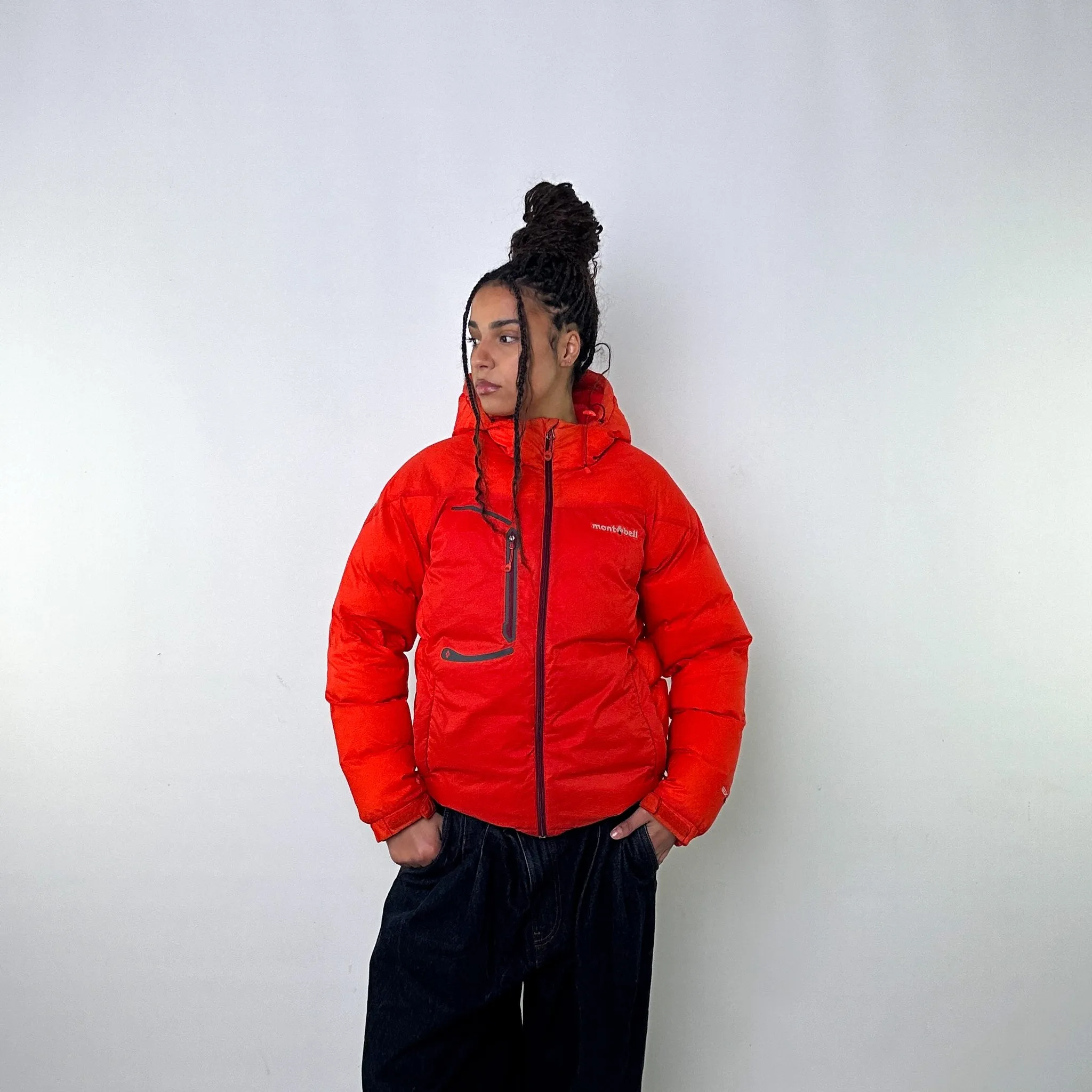 Orange y2ks Mont Bell EX 800 Puffer Jacket Coat (M)