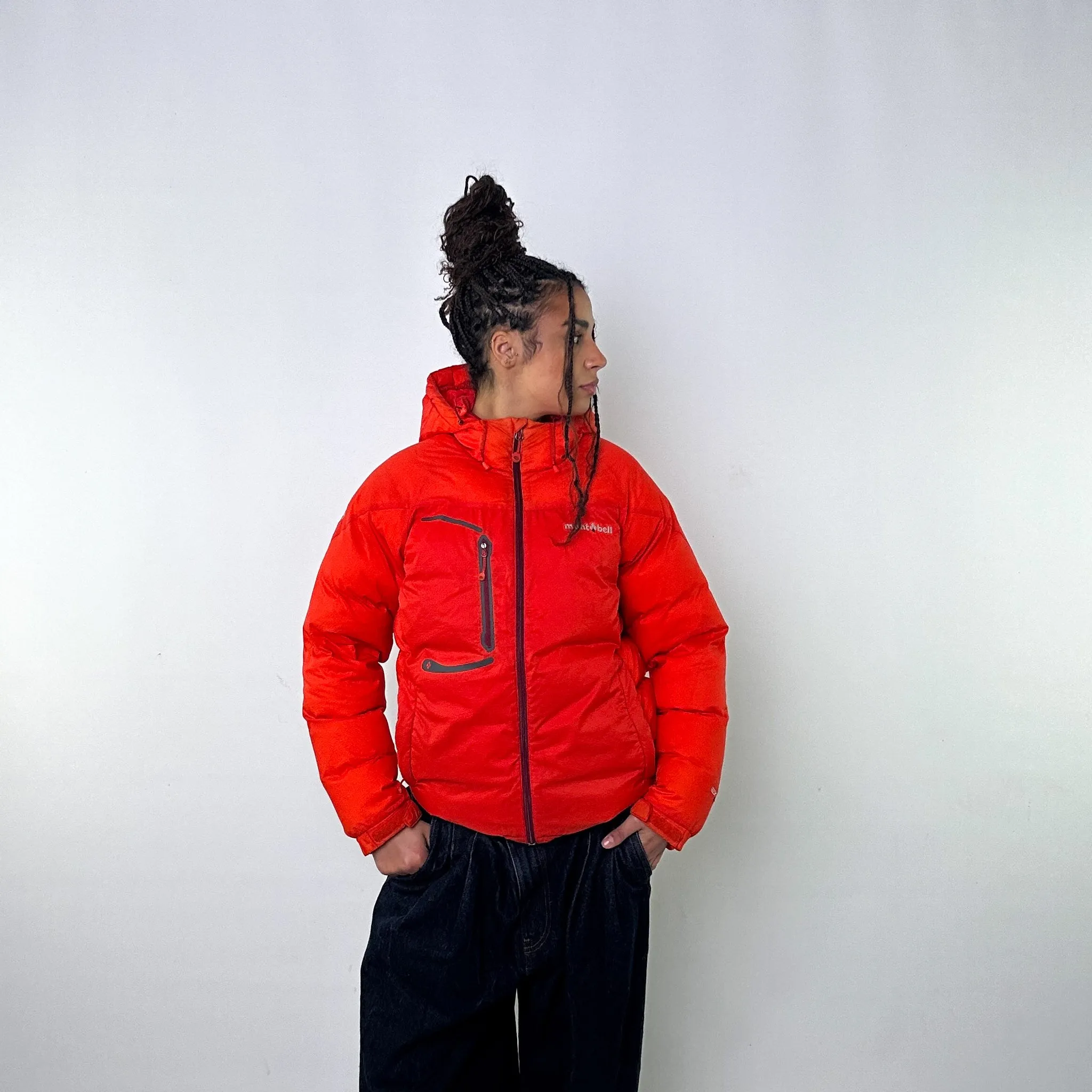 Orange y2ks Mont Bell EX 800 Puffer Jacket Coat (M)