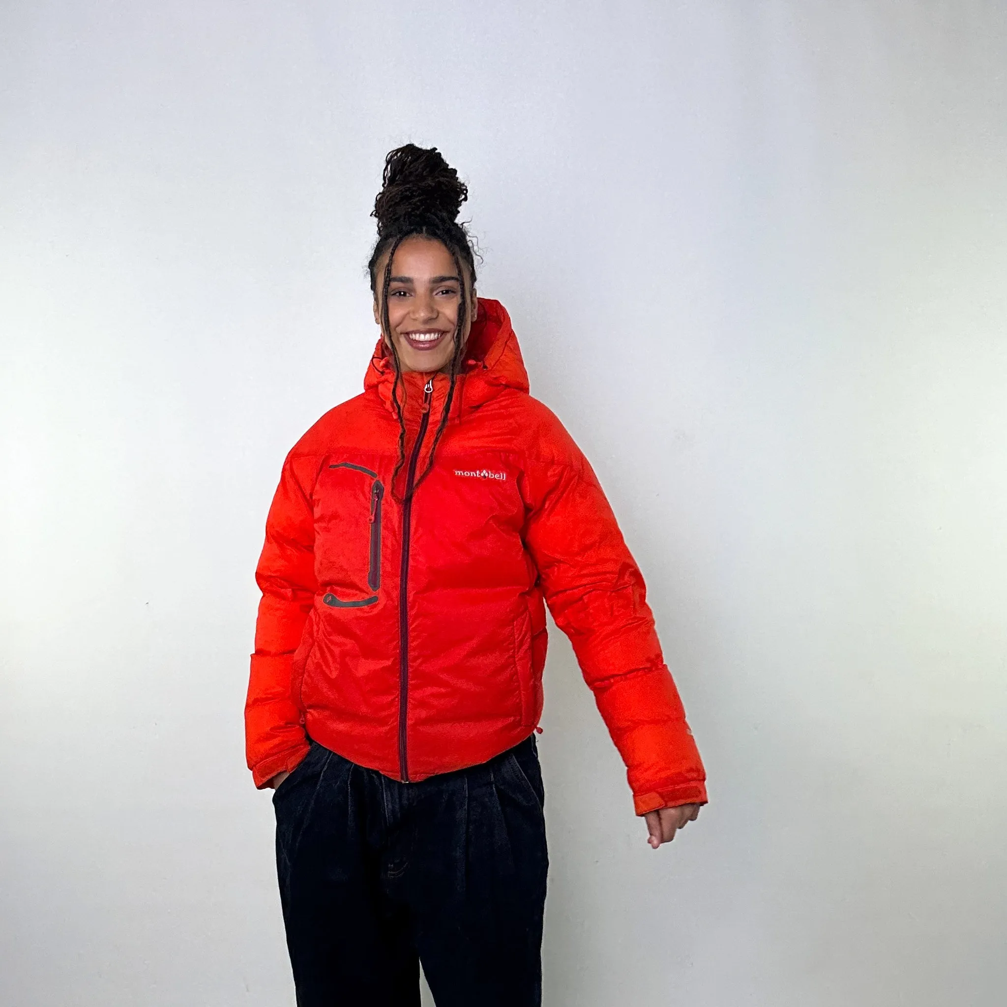 Orange y2ks Mont Bell EX 800 Puffer Jacket Coat (M)