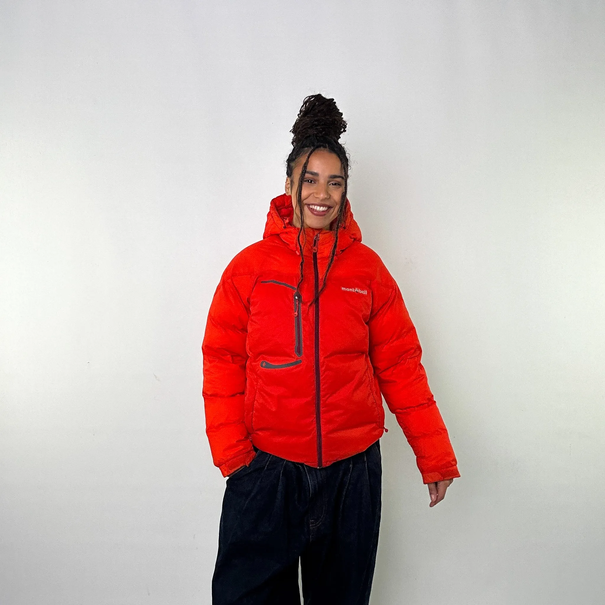 Orange y2ks Mont Bell EX 800 Puffer Jacket Coat (M)