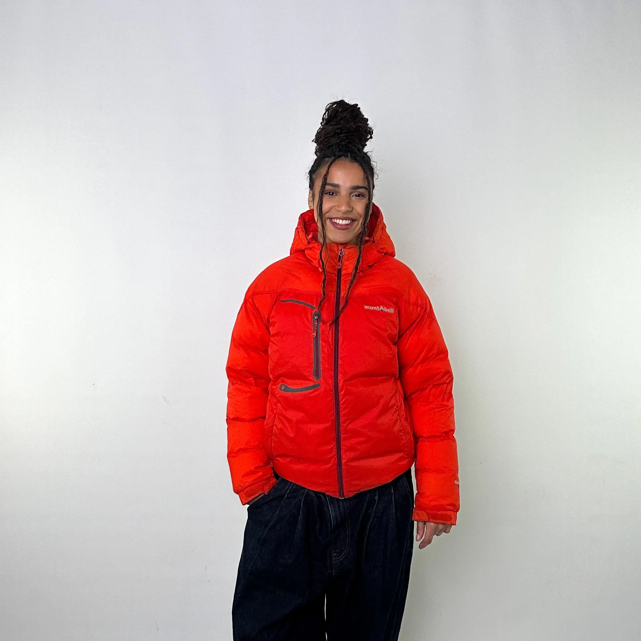 Orange y2ks Mont Bell EX 800 Puffer Jacket Coat (M)