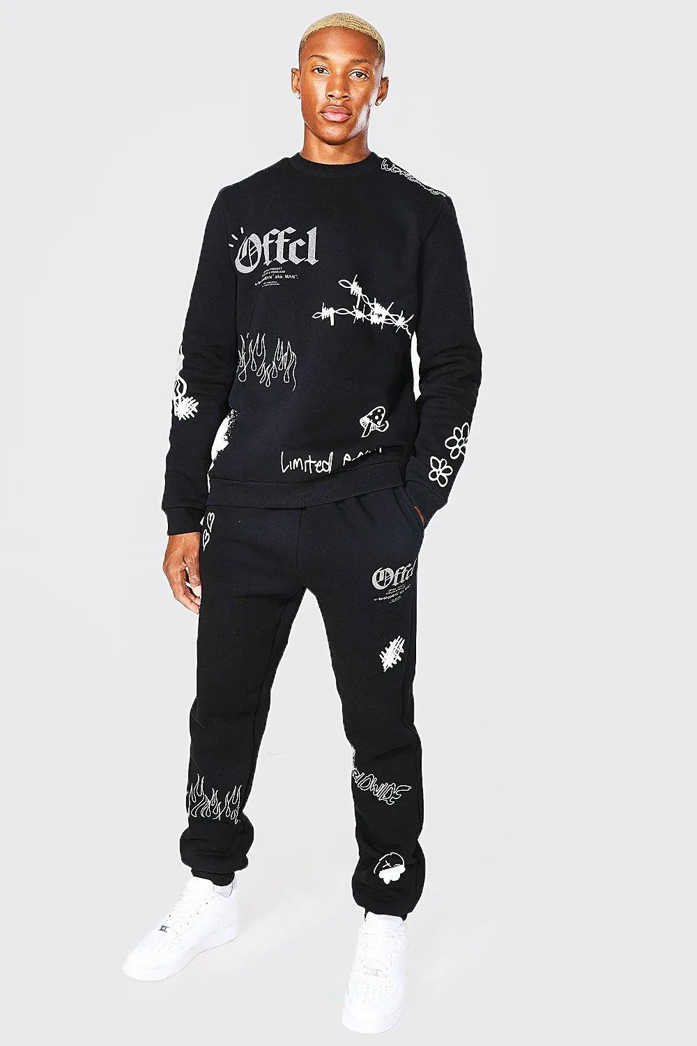 Oversized Reflective Offcl Sweater Tracksuit