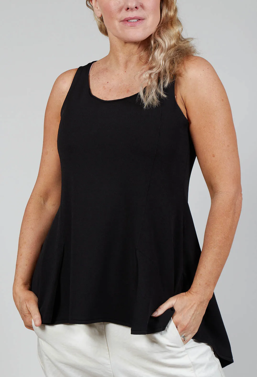 Peplum Vest in Black