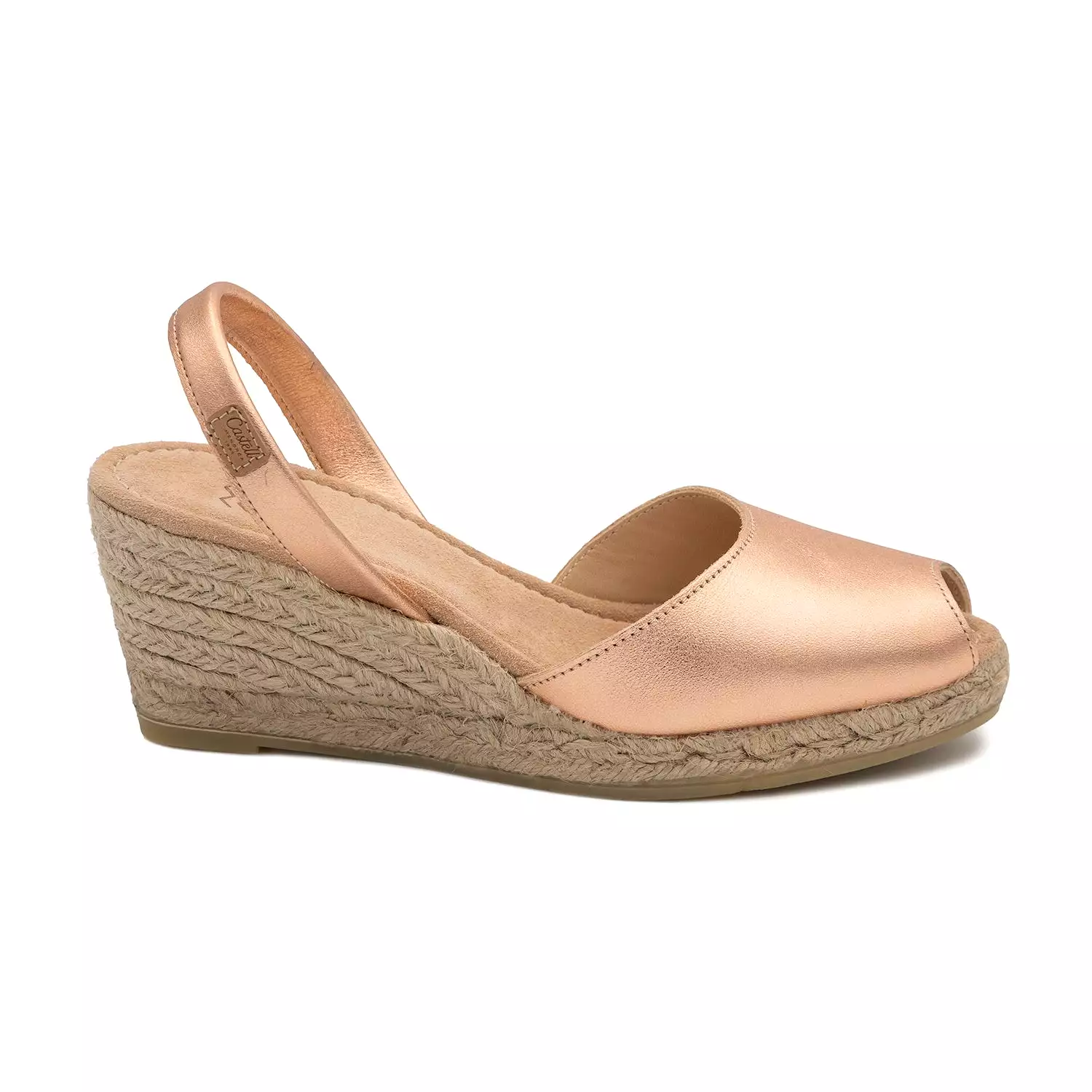 Plain Open Toe Leather Menorcan Espadrille for women - 2006 Frida Montada Metallic 5C