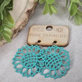 PP Turquoise Sunflower Earrings