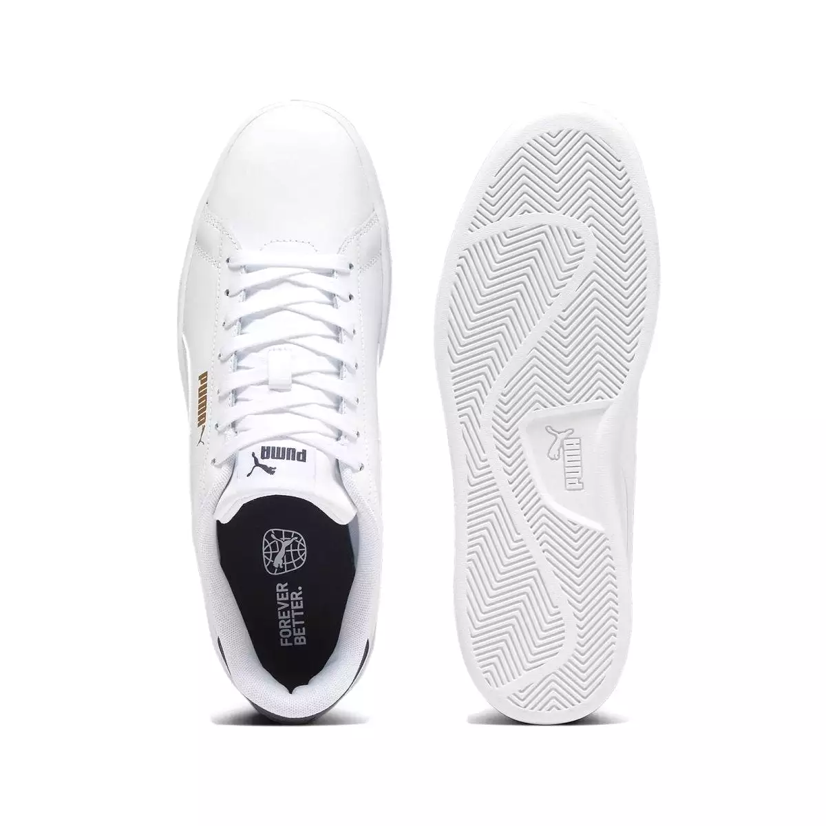 PUMA MEN'S SMASH 3.0 WHITE/NAVY/GOLD SHOES