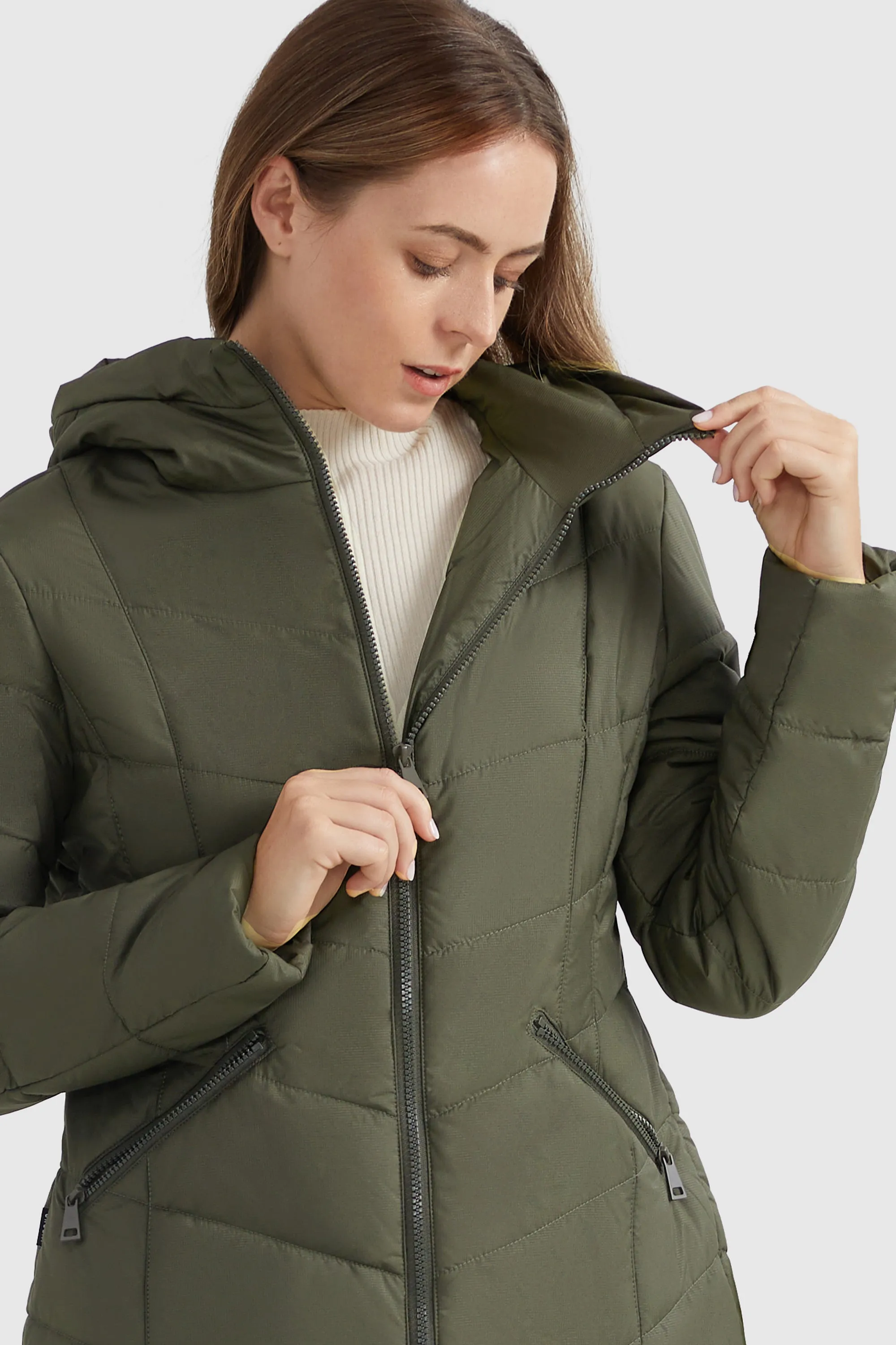 Quilted Puffer Jacket with Hood