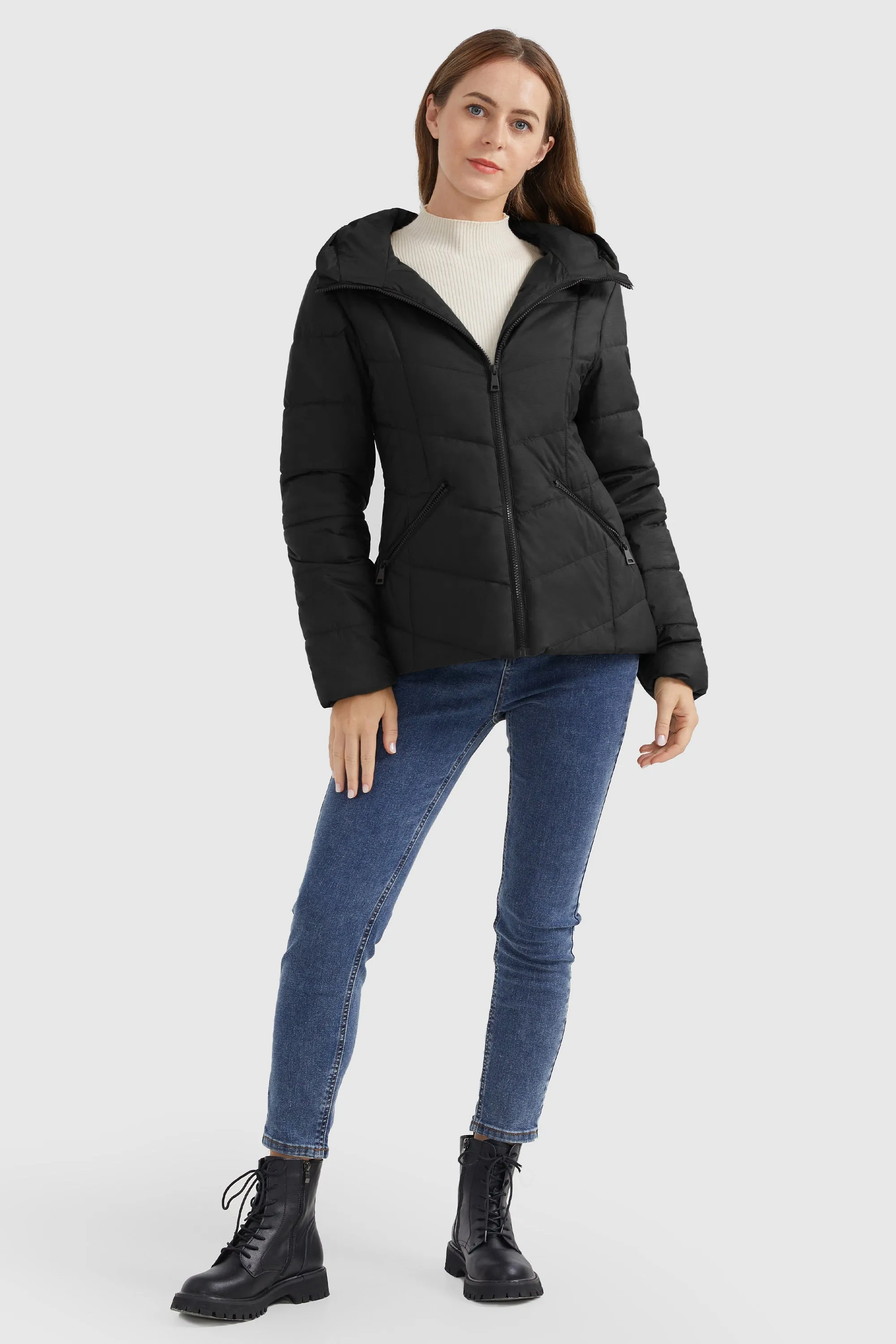 Quilted Puffer Jacket with Hood