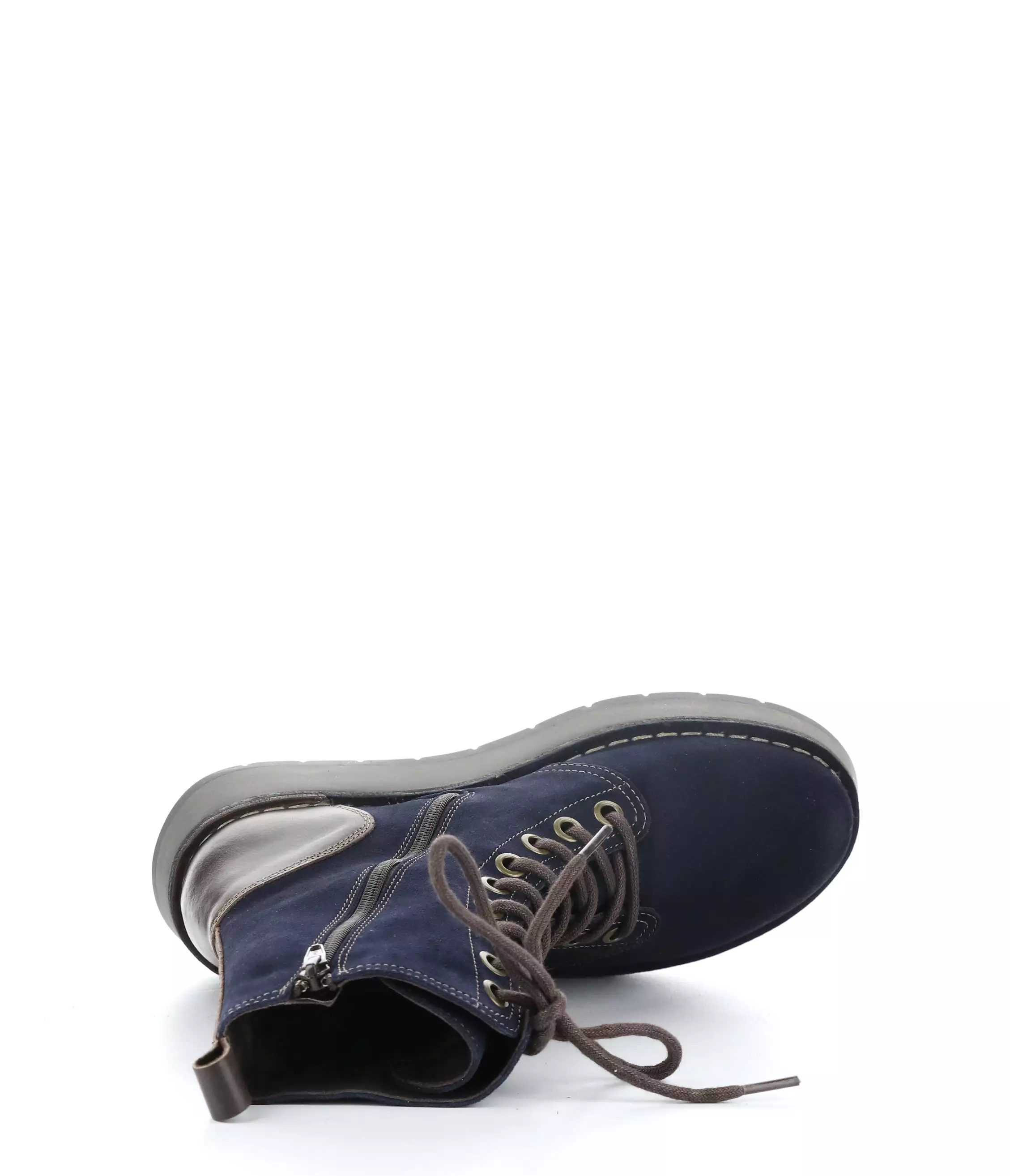 RAMI043FLY 007 NAVY/DK BROWN Lace-up Boots